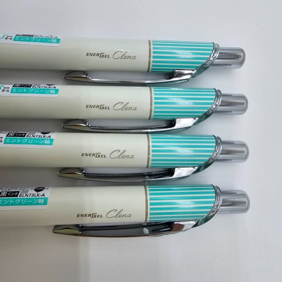 Pentel Energel Clena - 0.3 | Mint Green Stripe Body + Black Ink | Lot of 4 - NEW - Picture 4 of 7